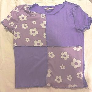 cute purple kids small top floral